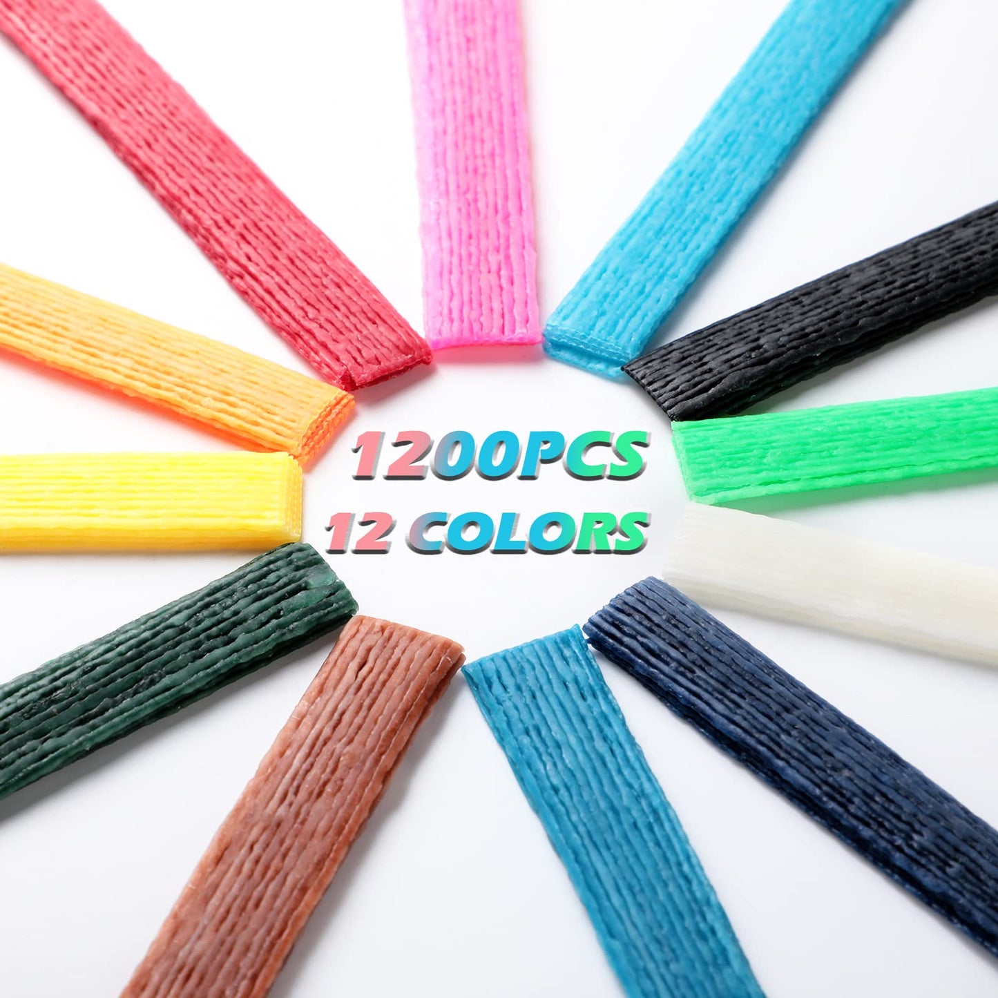 600 Pieces Wax Craft Sticks for Kids Bendable Sticky Yarn Molding Sculpting Sticks in 13 Colors with Plastic Storage Box for Handicraft DIY School Project Supplies
