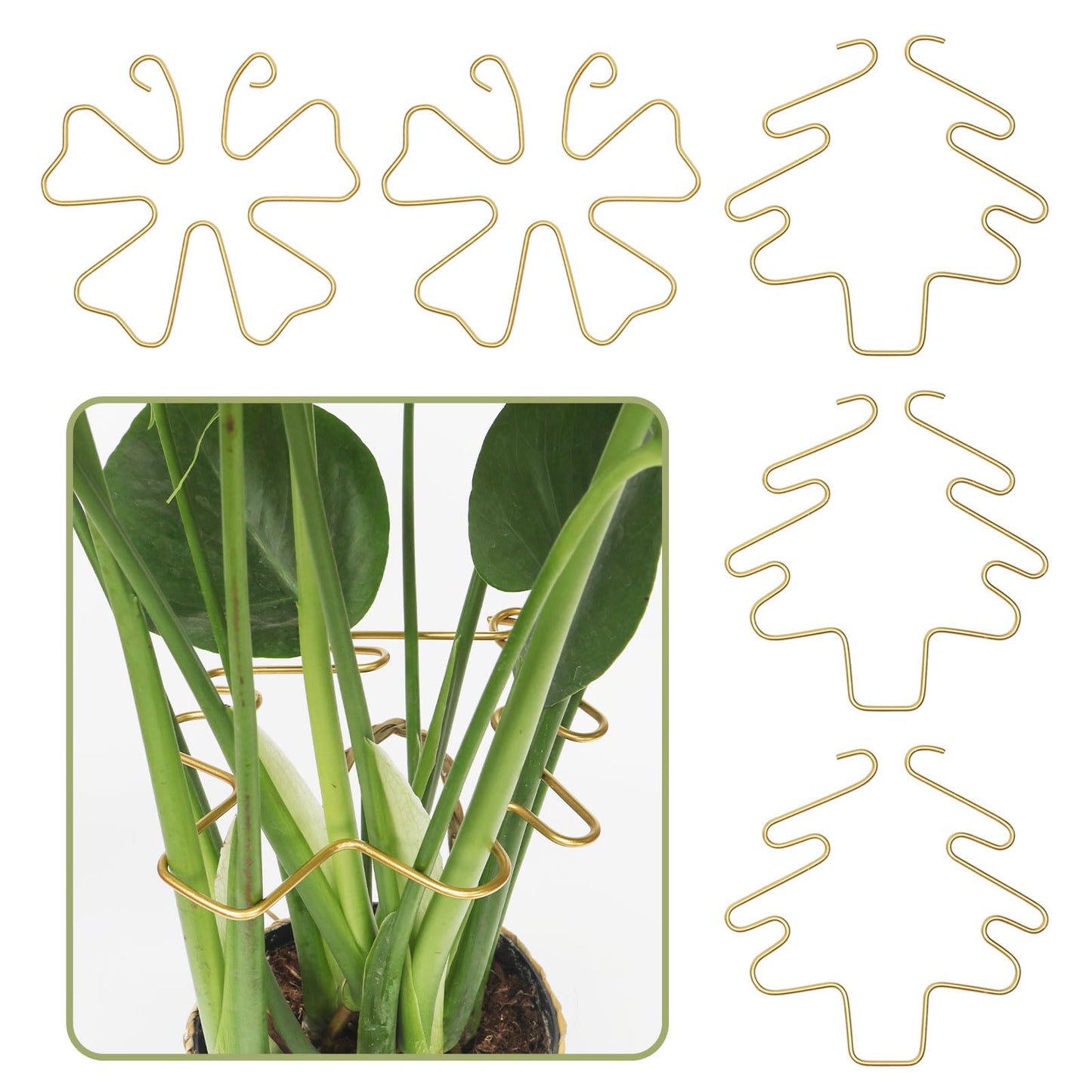 PRETTY JOLLY 5PCS Iron Monstera Plant Support Stakes Premium Plant Stand for Indoor & Outdoor Plants Practical Leaf Holders,Durable Trellis Accessories for Gardening Enthusiasts(Tree+Butterfly)
