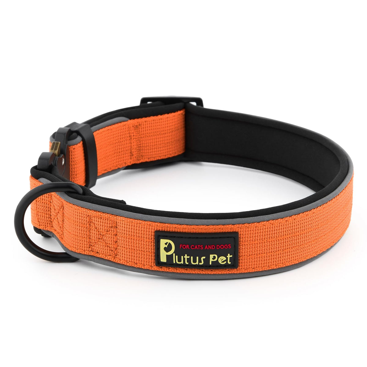 Plutus Pet Tactical Dog Collar, Reflective, for Small Medium Large Dogs