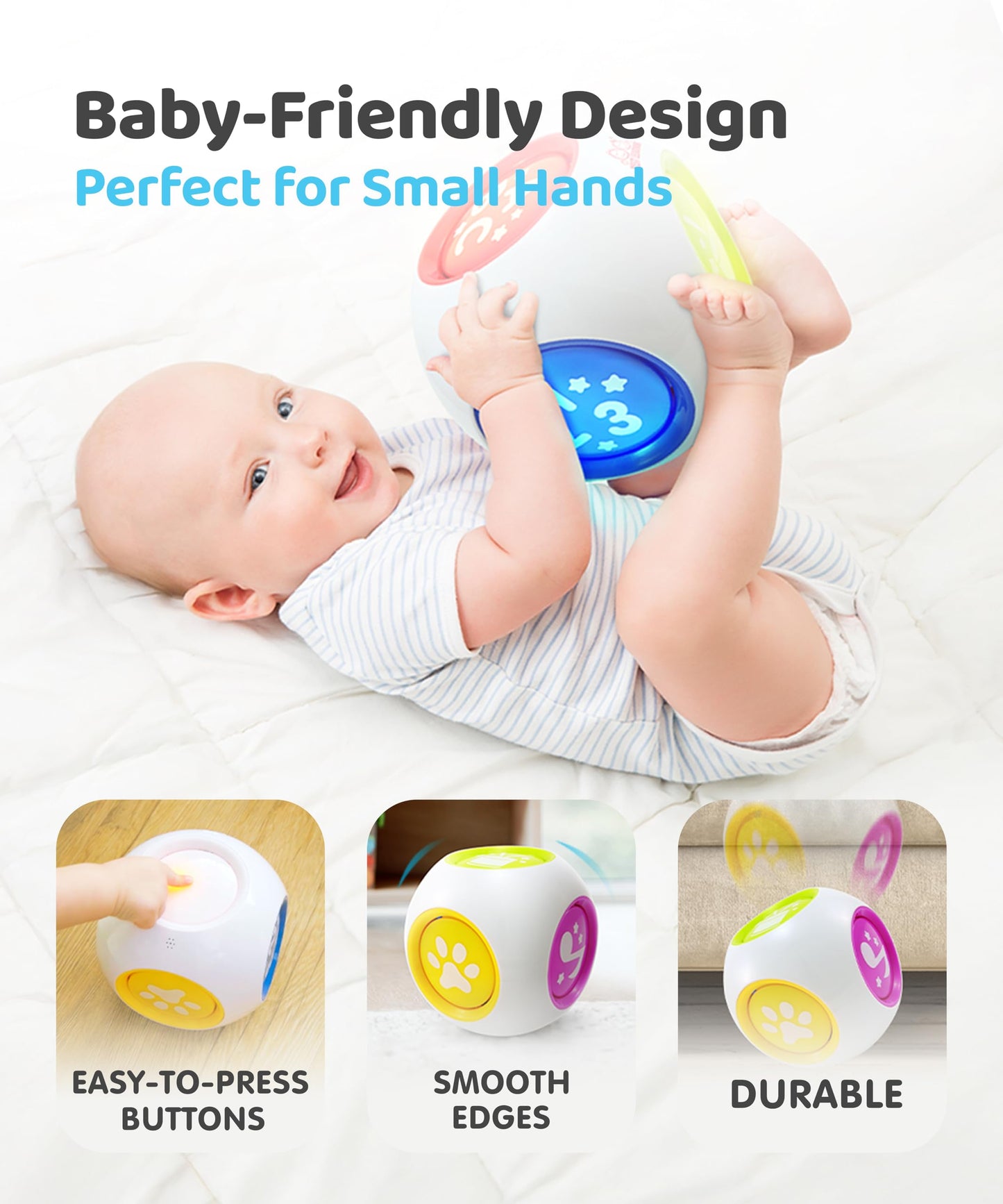 BEST LEARNING Learning Cube – Montessori Learning Cube for Babies 6–12 Months & Toddlers 1–3 – Musical Sensory Activity Cube with Lights & Sounds – Early Development Educational Toy