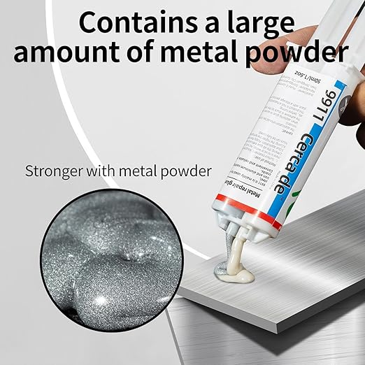 Metal Repair Glue，Strongest Glue for Metal to Metal，Suitable for Metal，Stone, Plastic, Aluminum, Steel, All Purpose Repair Glue，Liquid Metal Filler，epoxy，Weld，Heavy Duty, Waterproof,1.6oz