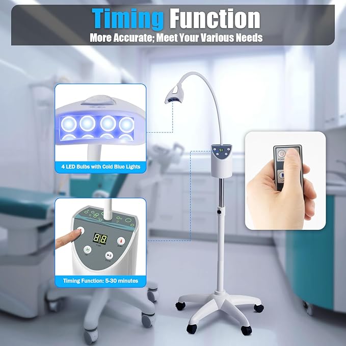 Portable Teeth Whitening Machine with LED Light, Teeth Bleaching Accelerator Light, LED Dental Teeth Whitening Light with Bleaching Accelerator