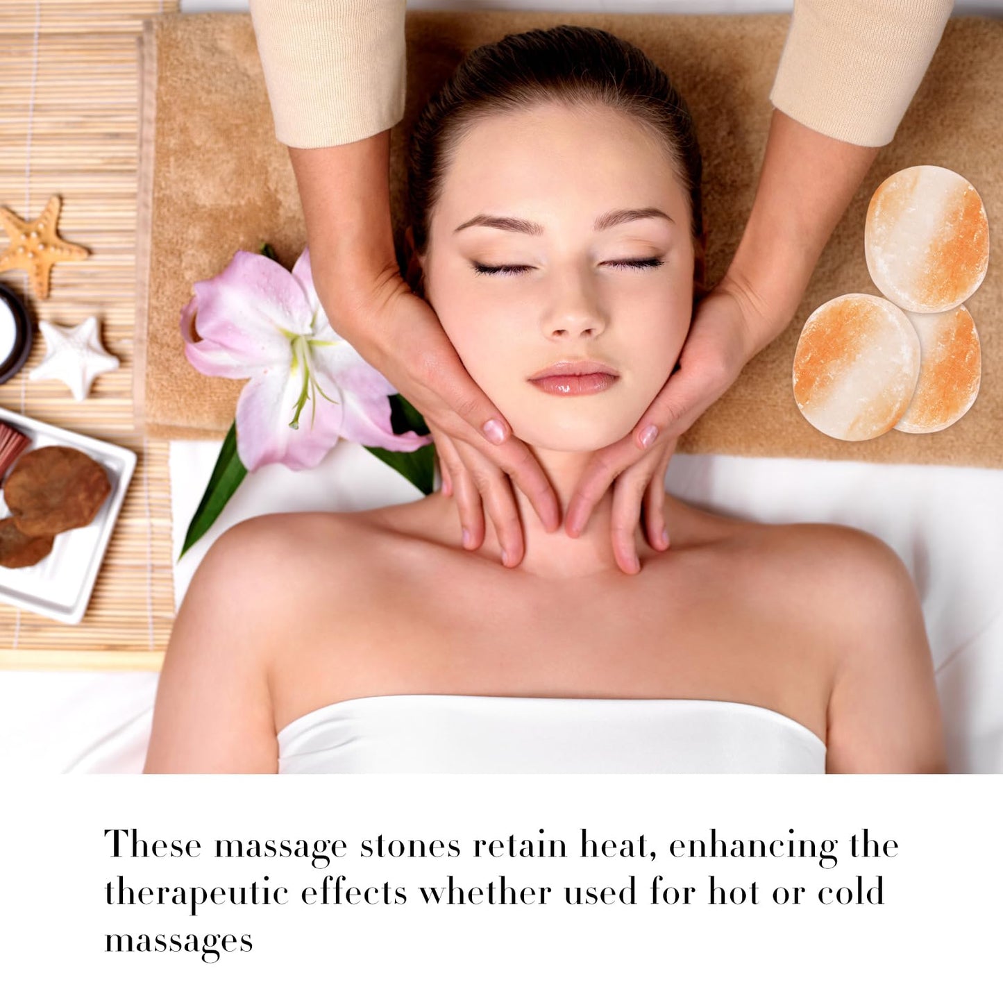 TANEMUDO 12 Pcs Flat Oval Massage Stone 3.5 x 1 x 2.6 Inch Crystal Hand Carved Stone Pink Himalayan Salt Massage Therapy Heated Warmer Rock for Salt and Sugar