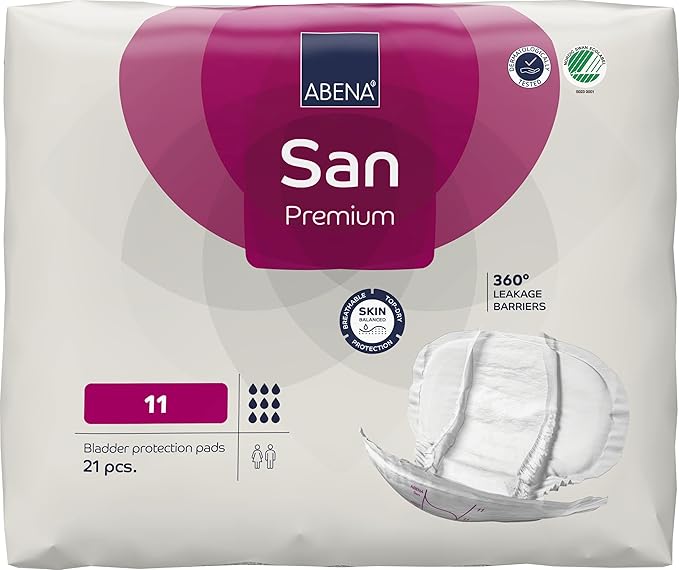Abena San Premium Incontinence Pads, Heavy Absorbency, (Sizes 8 to 11), Size 11, 42 Count