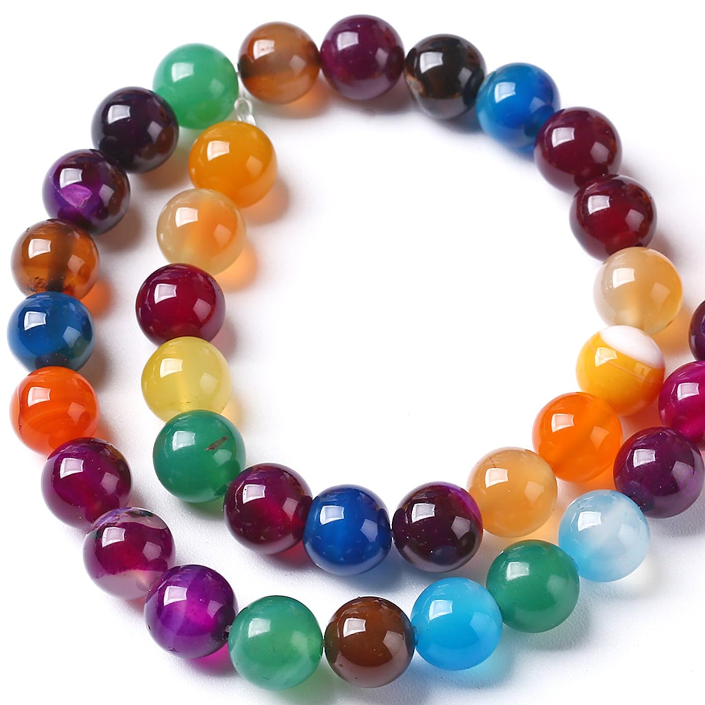 Natural Colorful Agates Stone Beads for Jewelry Making Round Gemstone Beads DIY Bracelet Necklace 180pcs 4MM 2 Strands 32"