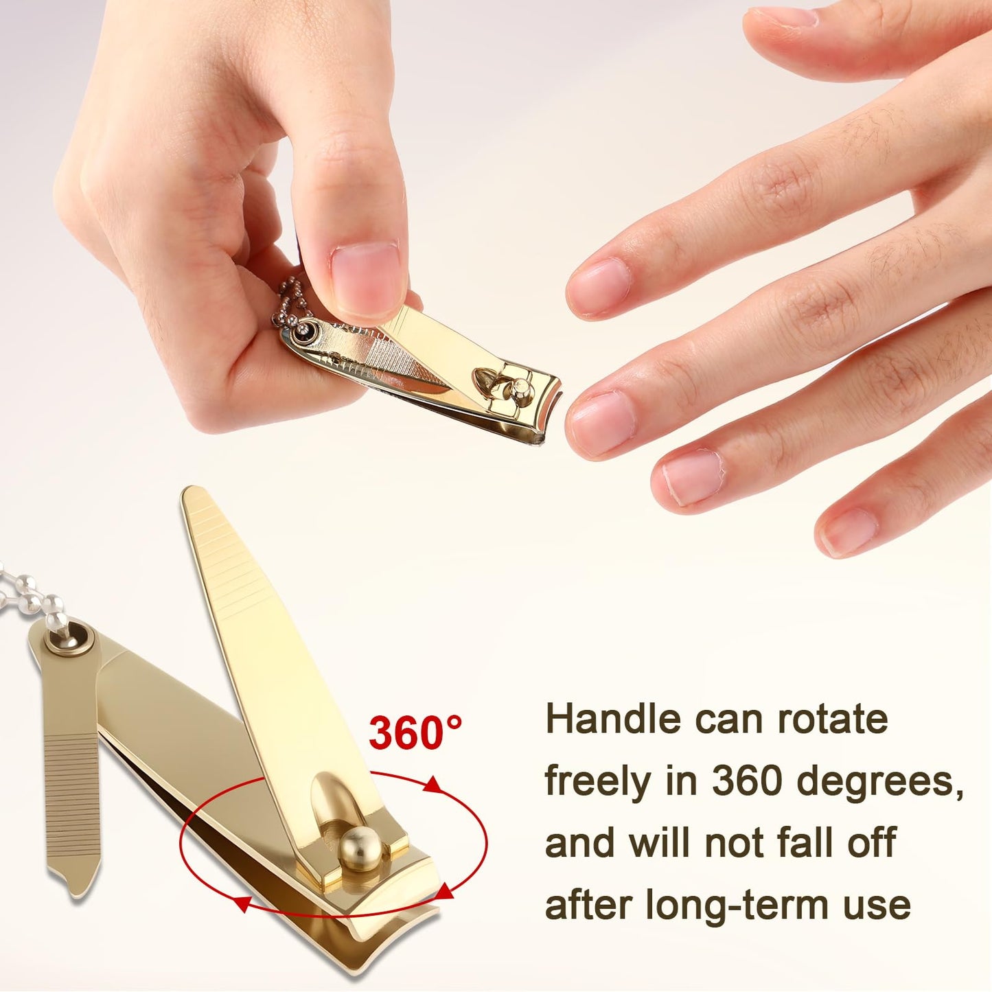 Bememo 12 Pieces Stainless Nail Clippers Set Fingernail and Toenail Clippers Nail Cutter Tool Set for Men and Women(Gold)