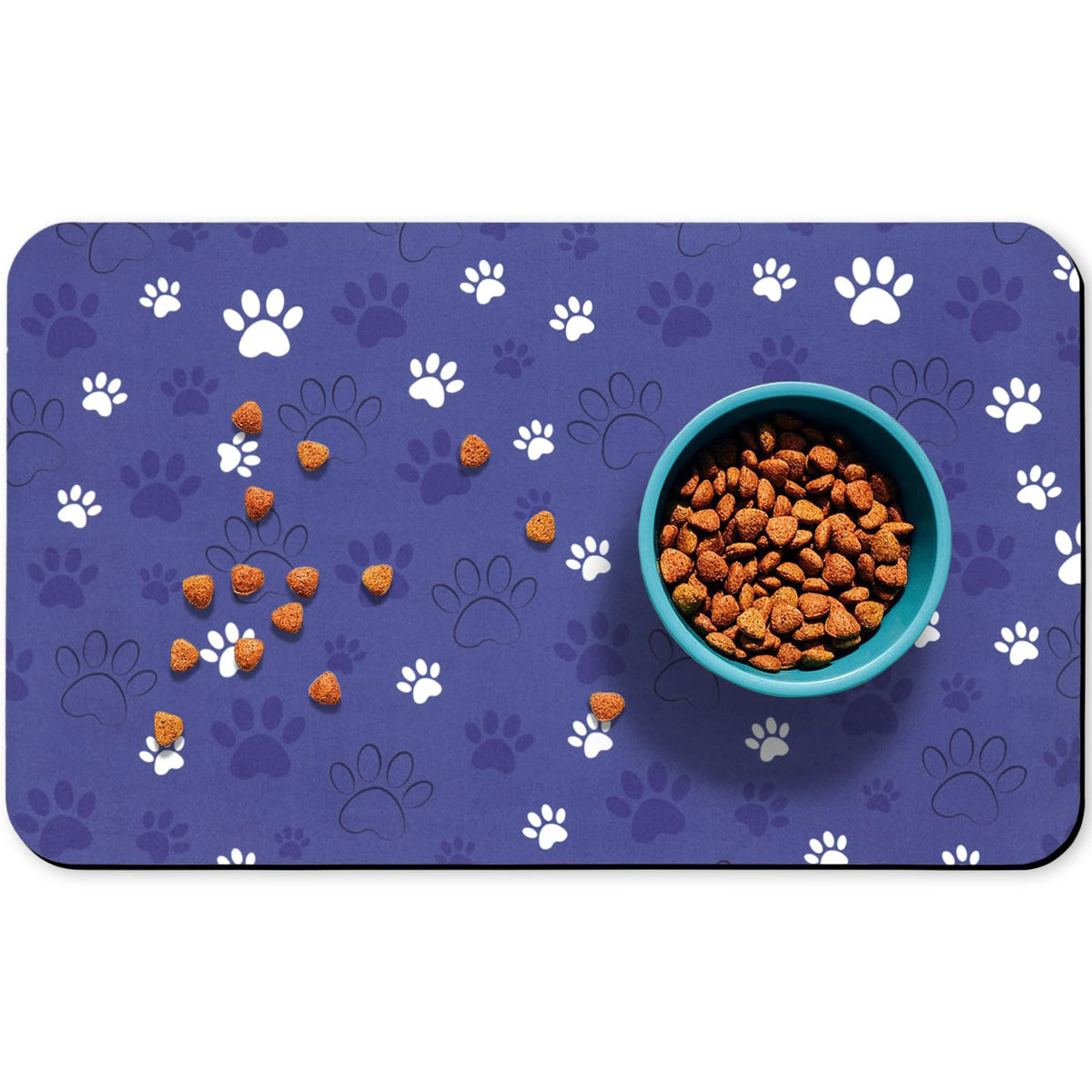 Dog Food Mat, Absorbent Water Bowl Mats Cat Pet Feeding Placemats Green 32 * 24 inch