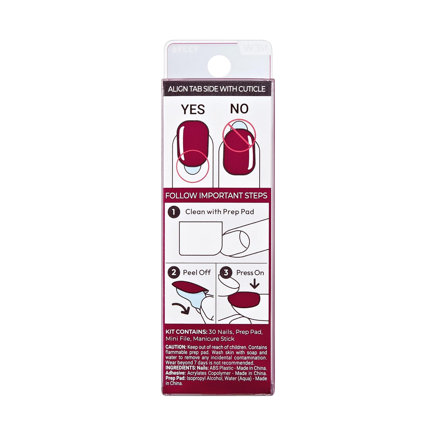 Kiss Impress No Glue Mani Press On Nails, Color, 'Maplewood', Red, Short Size, Oval Shape, Includes 30 Nails, Prep Pad, Instructions Sheet, 1 Manicure Stick, 1 Mini File (Pack of 2)