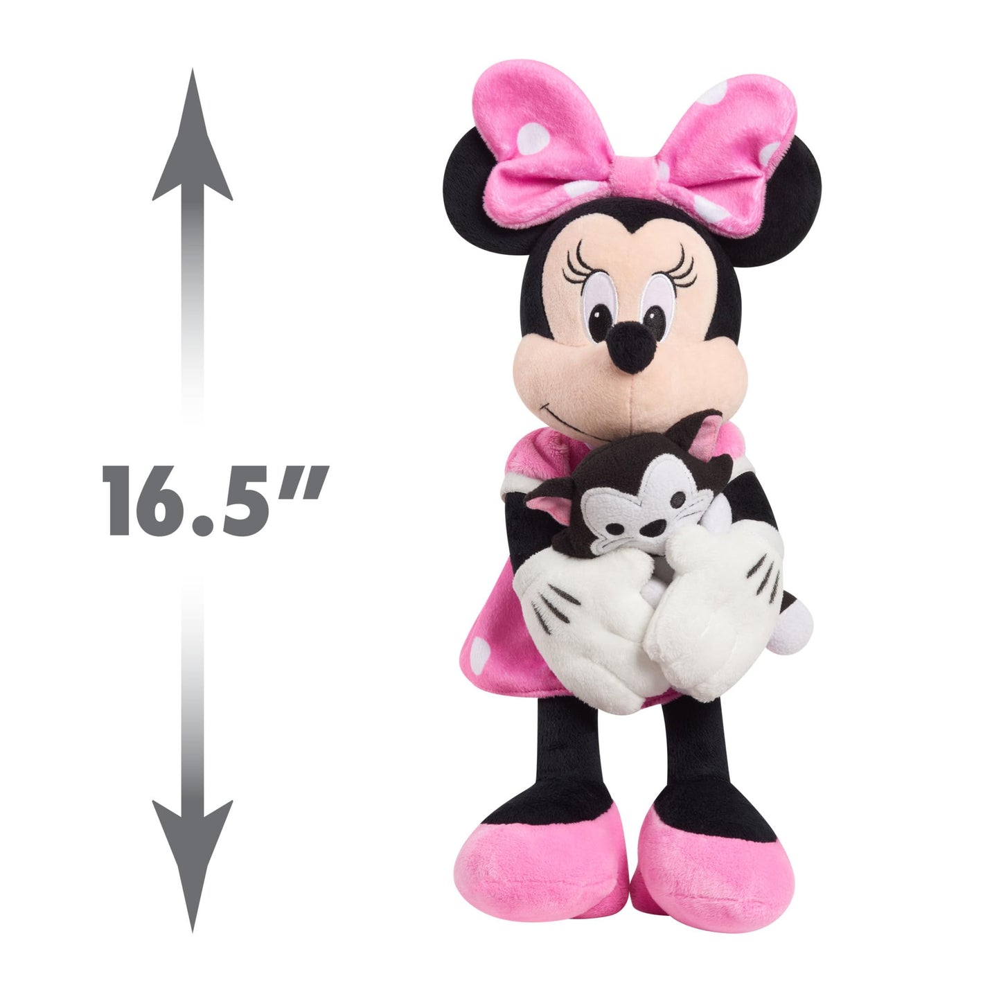 Disney Classics Lil Friends Minnie Mouse and Figaro 16.5-inch Large Plushie Stuffed Animal, Kids Toys for Ages 2 Up by Just Play