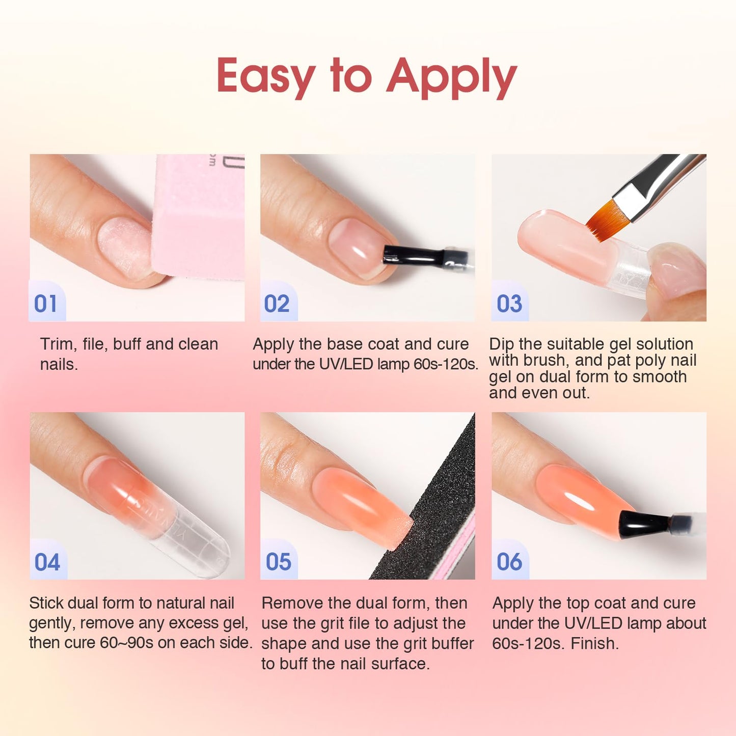 Poly Nail Gel Starter Kit with Drill -14 Colors + 75 Nails Art Accessories Kits, ROSALIND Nue Clear Poly Extension Gel with Big UV Light 48W and Electric Nail Drill Starter Kit with Everything
