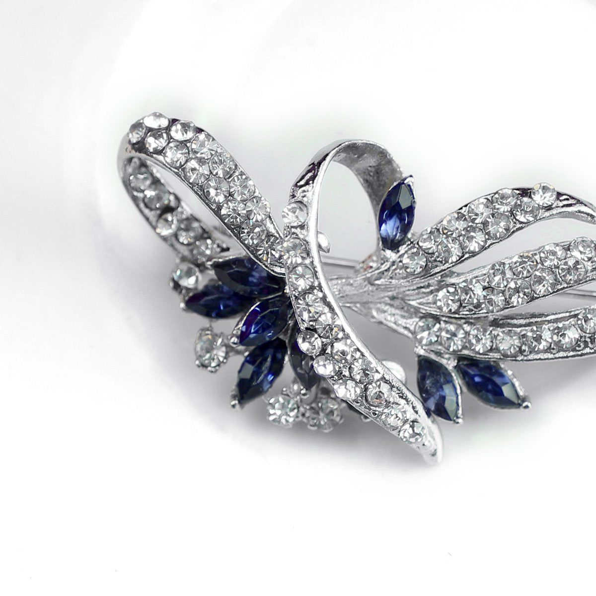 Created Crystal Brooch & Pins for Women | Vintage Brooches & Hat Pins, 2.5 Inches Blue