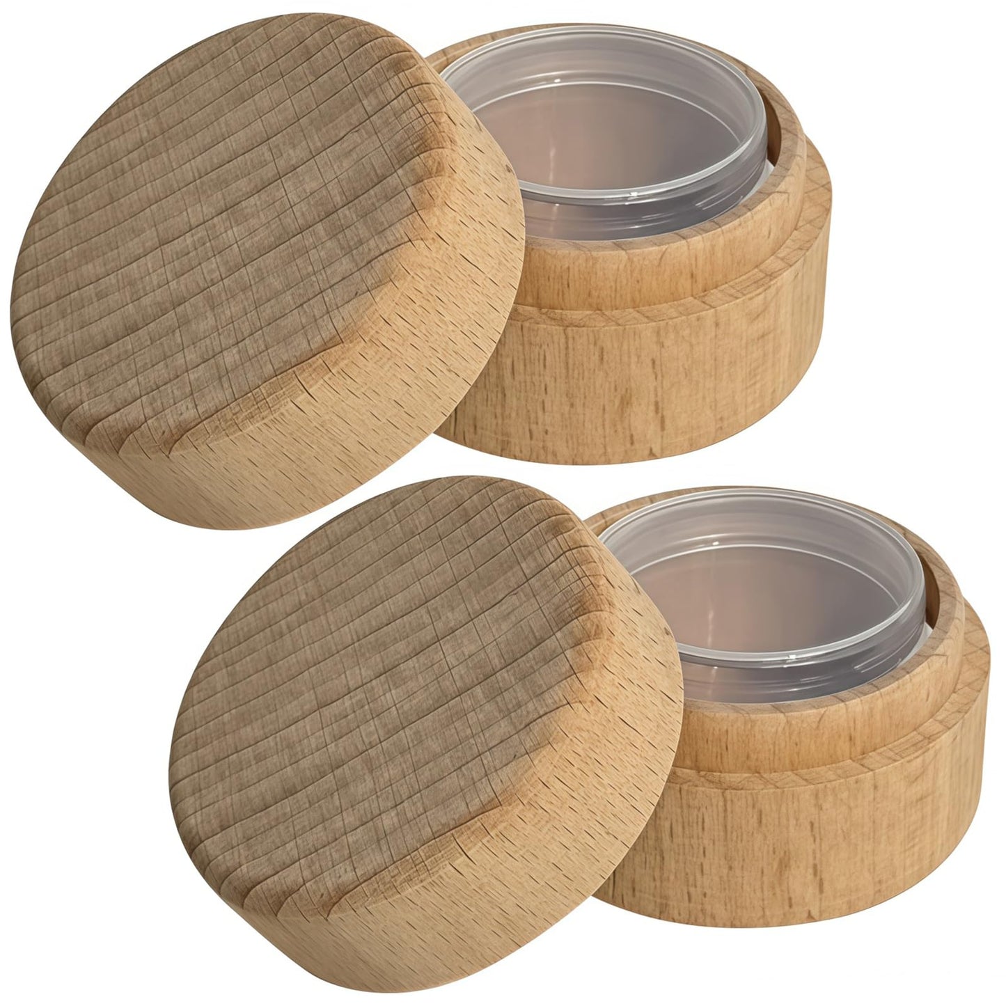 Toyosport 2 Pcs Wooden Tooth Box, Acrylic Jar, Double Layer Tooth Keepsake Box, Laser Engraved Cartoon, Rounded Edges, Lost Teeth Storage For Youngsters, Tooth Fairy Gift