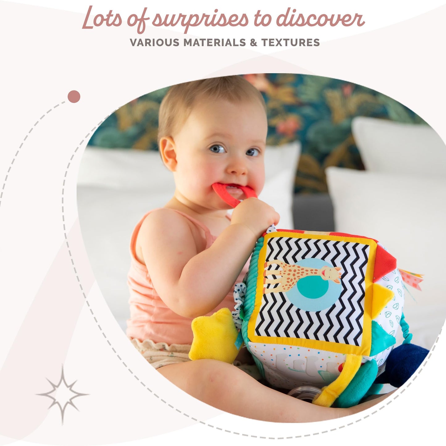 Sophie la girafe Maxi Sensory Cube | Soft, Fun & Easy to Grasp | 9 Activities to Awaken Baby's Senses