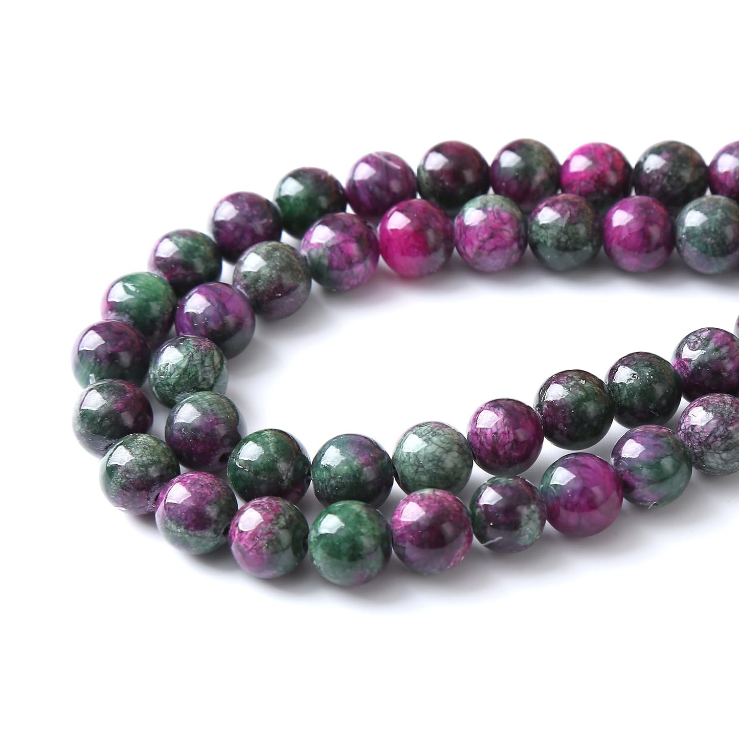 38pcs 10mm Natural Stone Tourmaline Persian Jade Beads Round Loose Beads for Jewelry Making DIY Bracelets Necklaces Crystal Energy Healing Stone Beads 15"