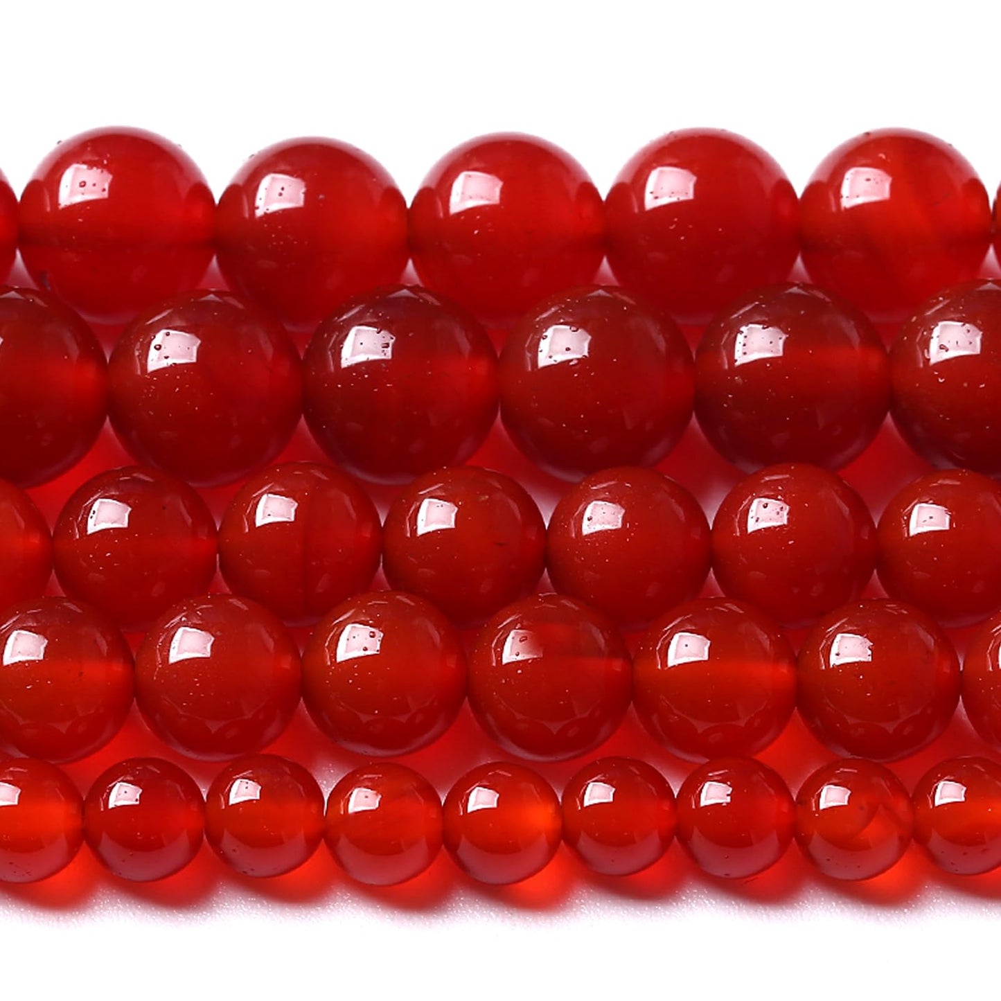 10MM 72pcs Semi-Precious Red Agate Beads Natural Stone Round Loose Beads for Jewelry Making DIY Bracelet Necklace 2 Strands 32"