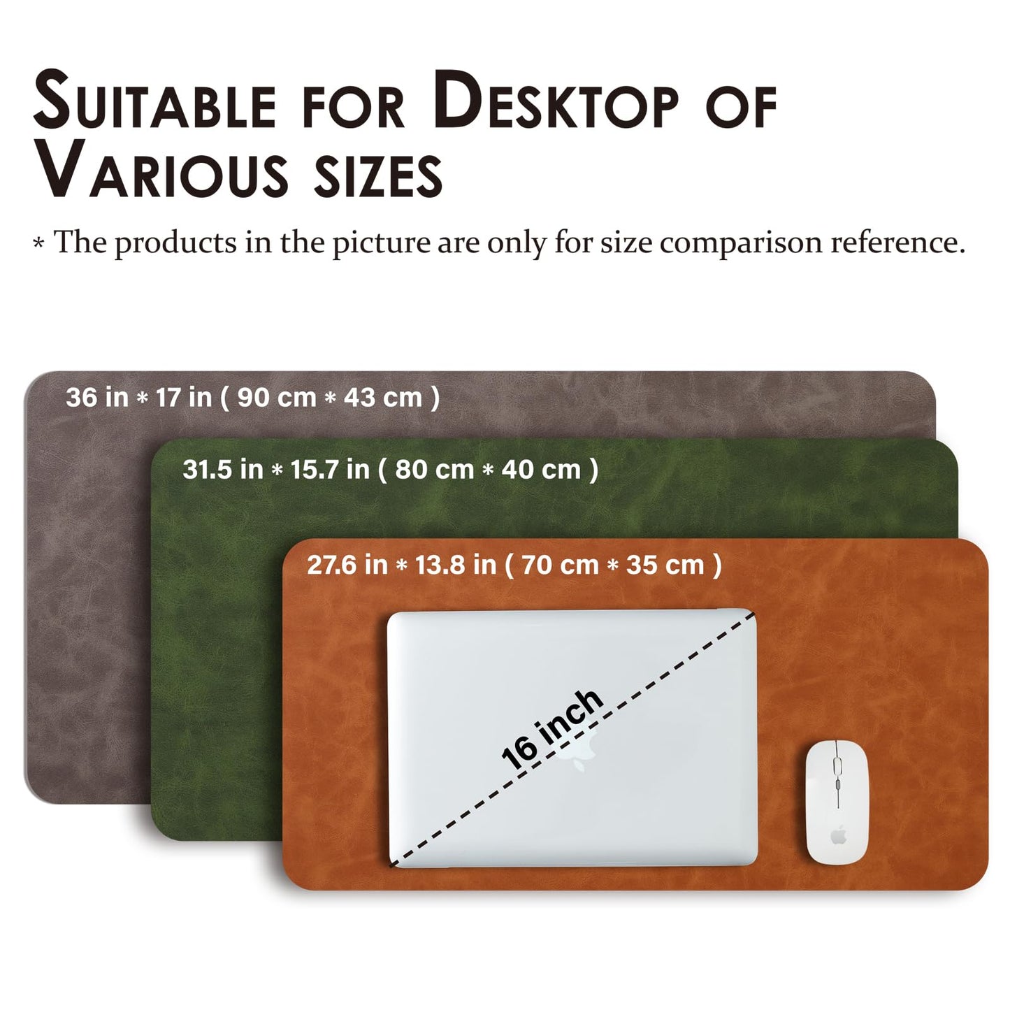 Distressed Leather Desk Mat - Non-Slip PU Desk Pad for Office and Home - Desk Organization and Accessories - Ideal for Large Mouse Pad and Desk Mats on Top of Desks(Forest Green,31.5"x 15.7")