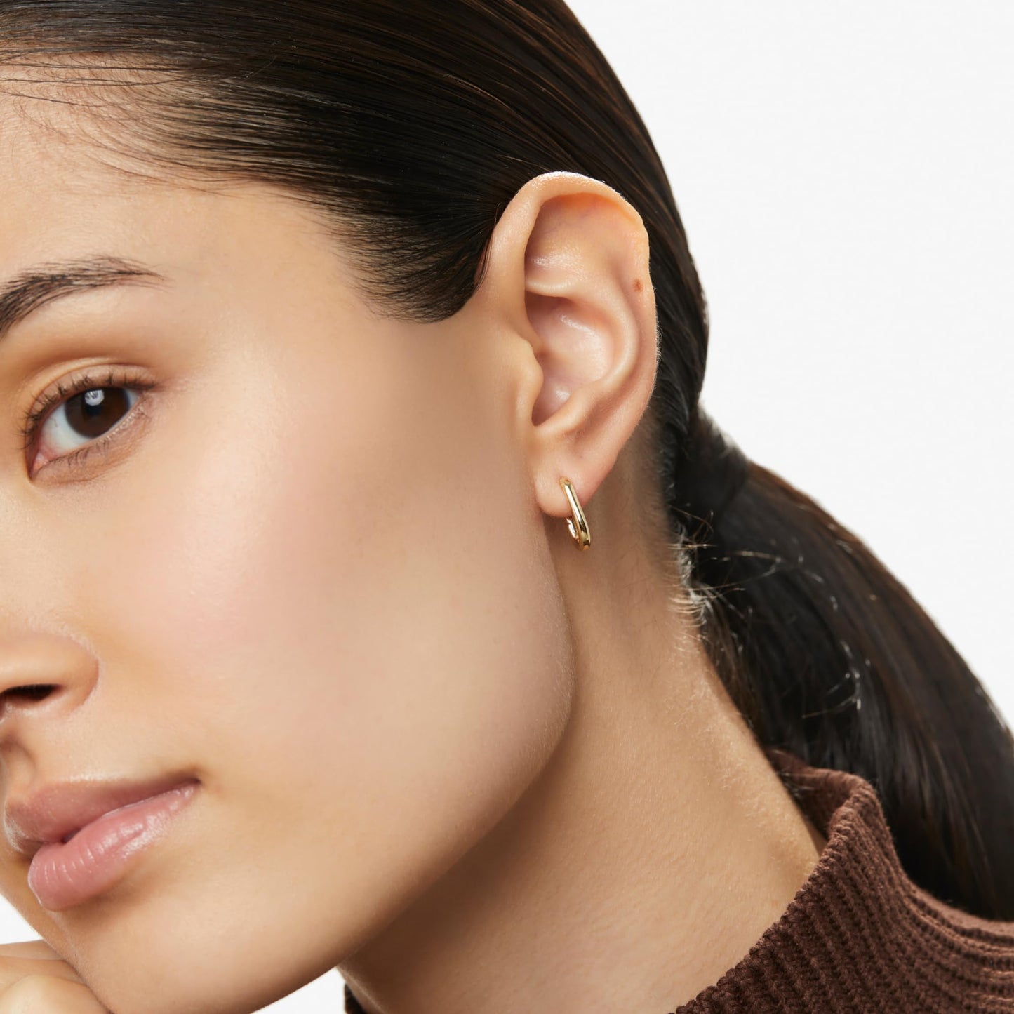Ana Luisa Rectangle Hoop Earrings - Sterling Silver Base With 14K Gold & Silver Rhodium Plating - Chic, Dainty Mixed Metal Huggie Hoops - Hypoallergenic, Tarnish-Free, and Water-Resistant Hoops