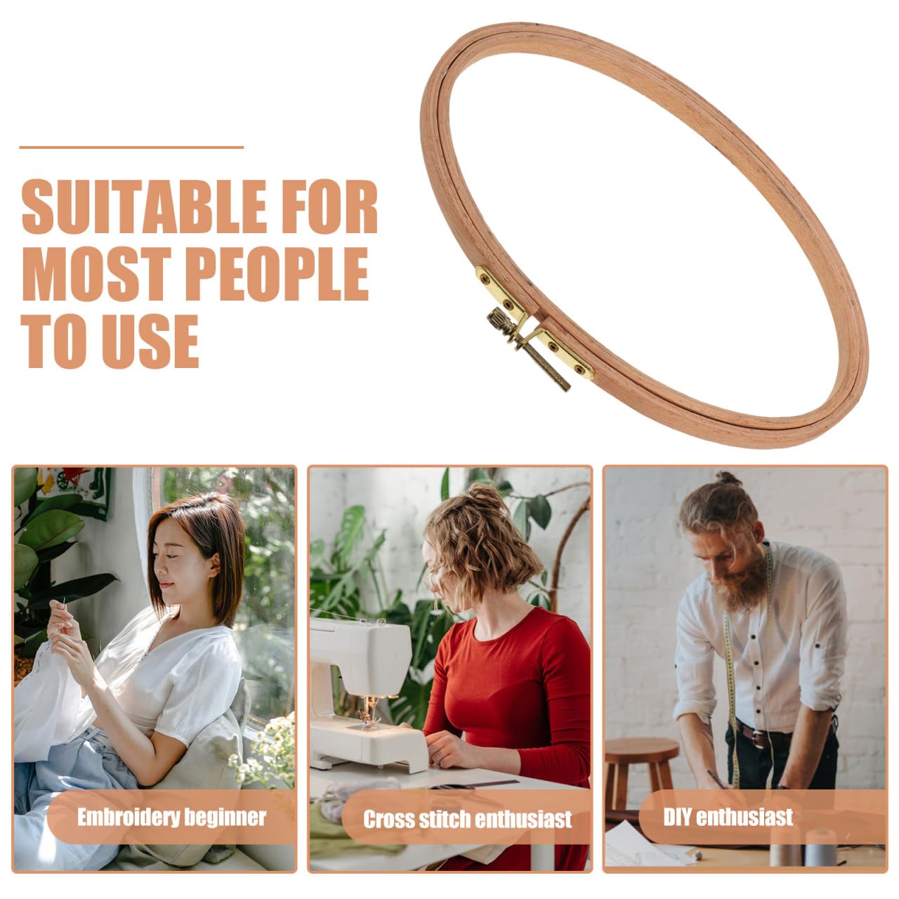 PLAFOPE Oval Wood Embroidery Hoop Large Frame for Cross Stitch and Needlework Spacious Craft for Detailed DIY Quilting and Decorative Home Art Display