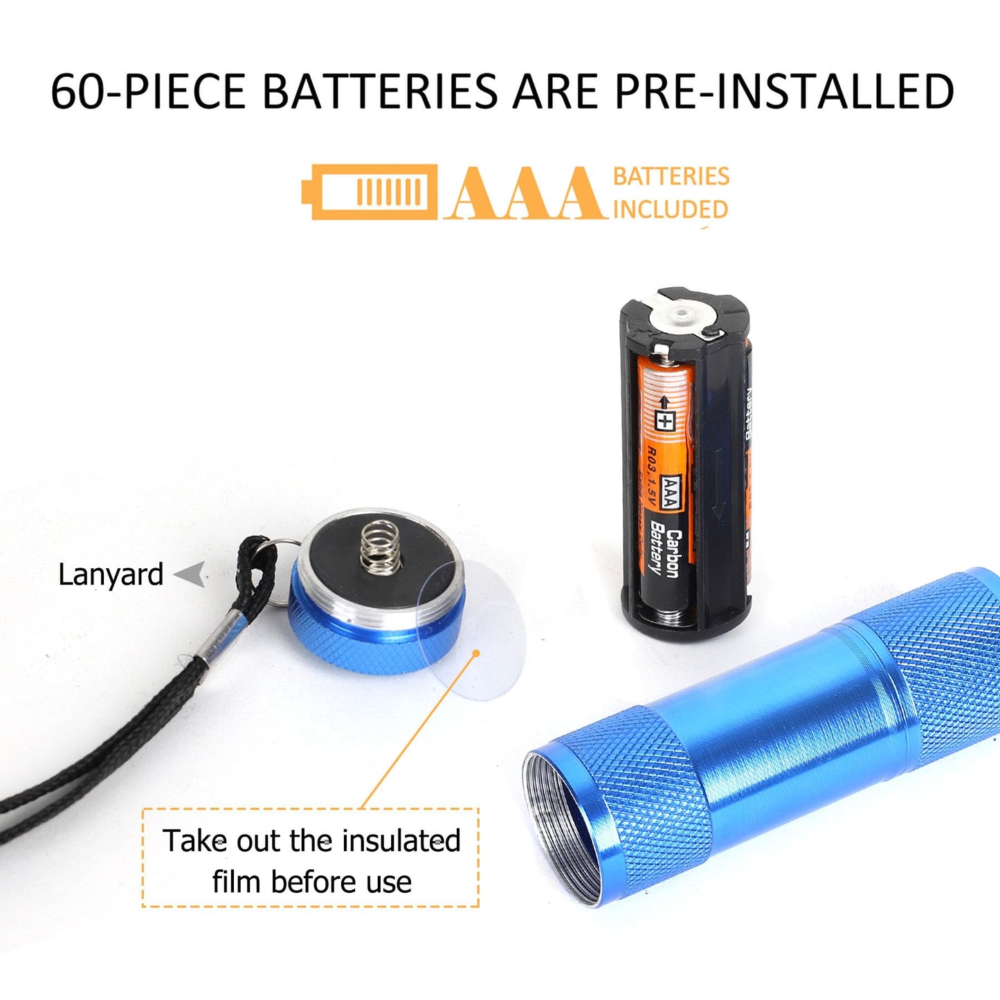 FASTPRO 30-Pack Flashlights Set, Aluminum 6-LED Flashlights Include AAA Batteries & Lanyard, for Party Favors, Camping, Hurricane Supplies
