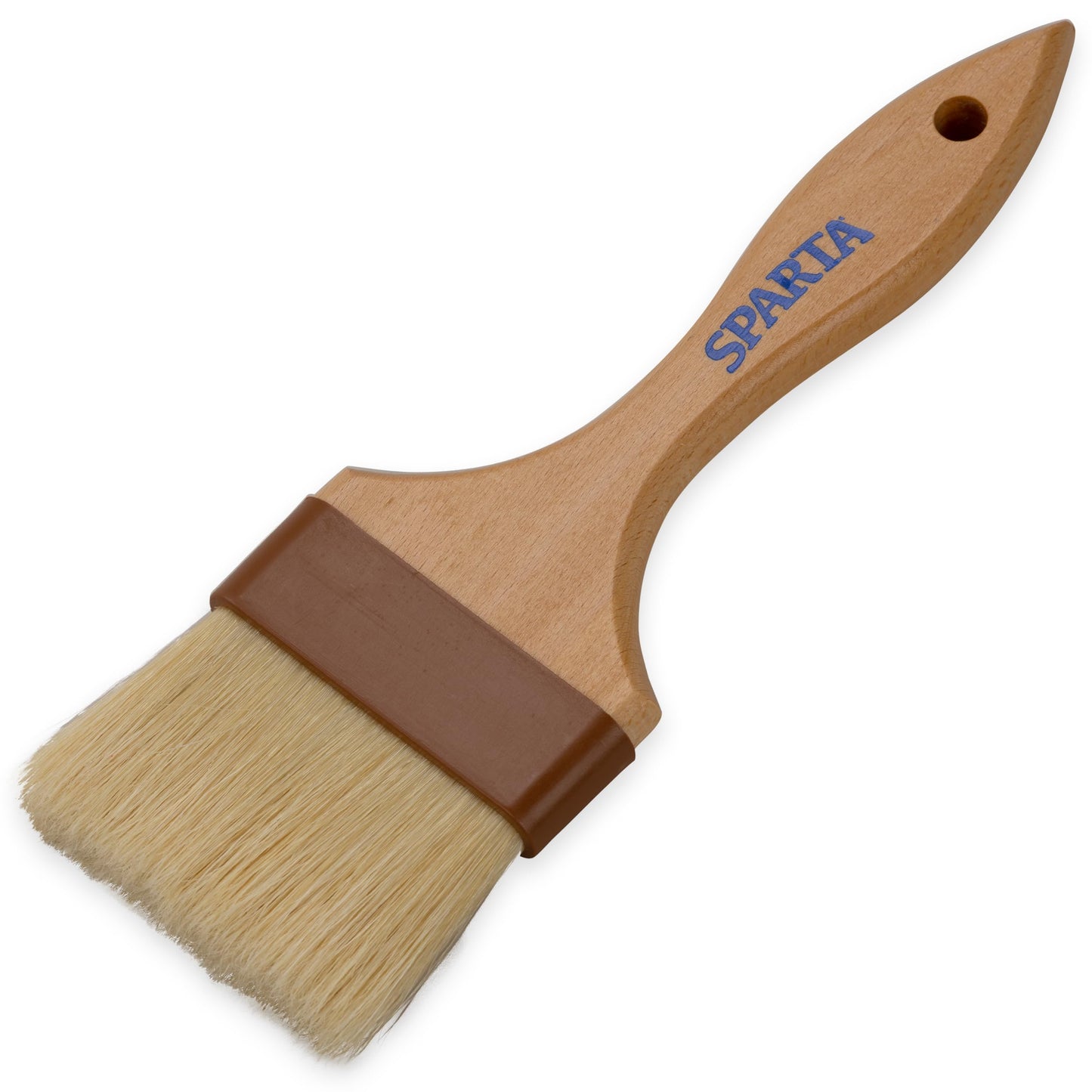 SPARTA 4037600 Boarhair Basting Brush, Flat Brush with Flat Brushhead, 9.25"L x 4"W, Wood Handle