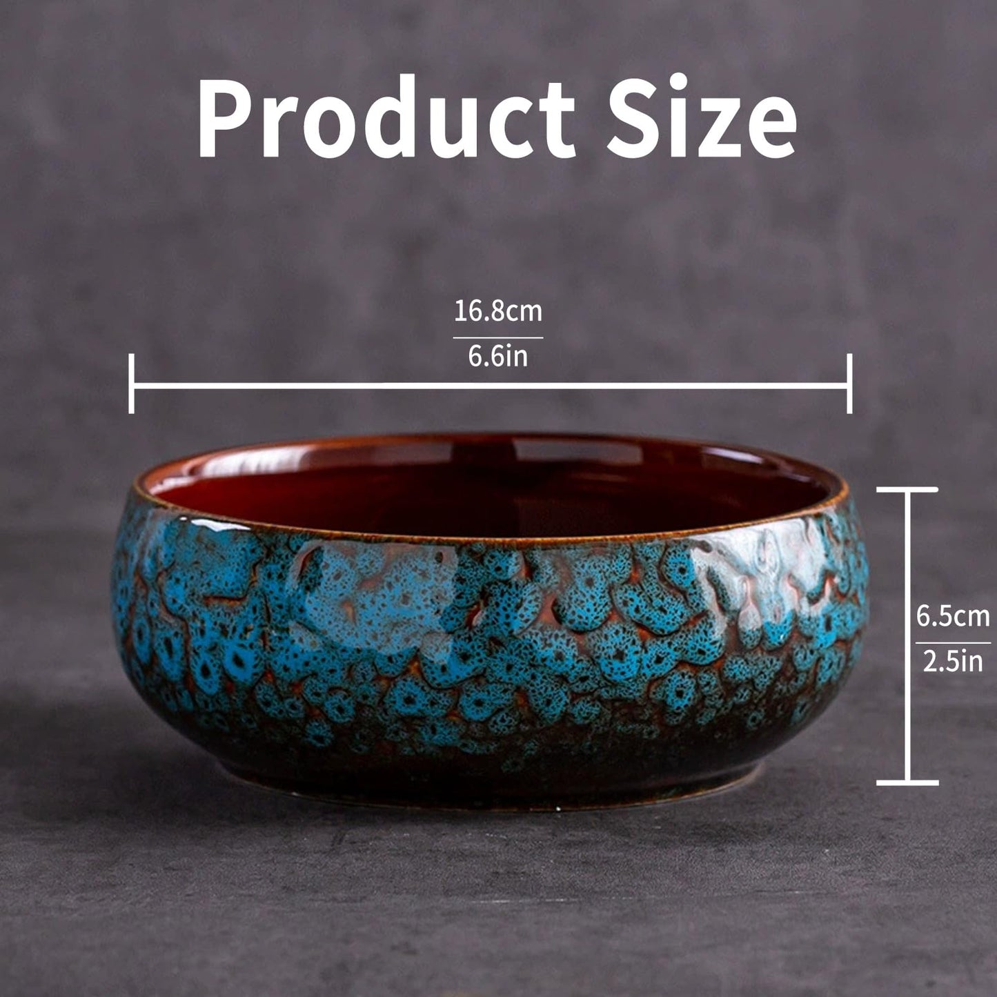 SnuggleTail Lotus Flower Bowl Planter 6.6" Round Pot– Ceramic Shallow Succulent & Water Lotus Pot – Wide Low Ceramic Bowl for Bonsai Indoor Decor