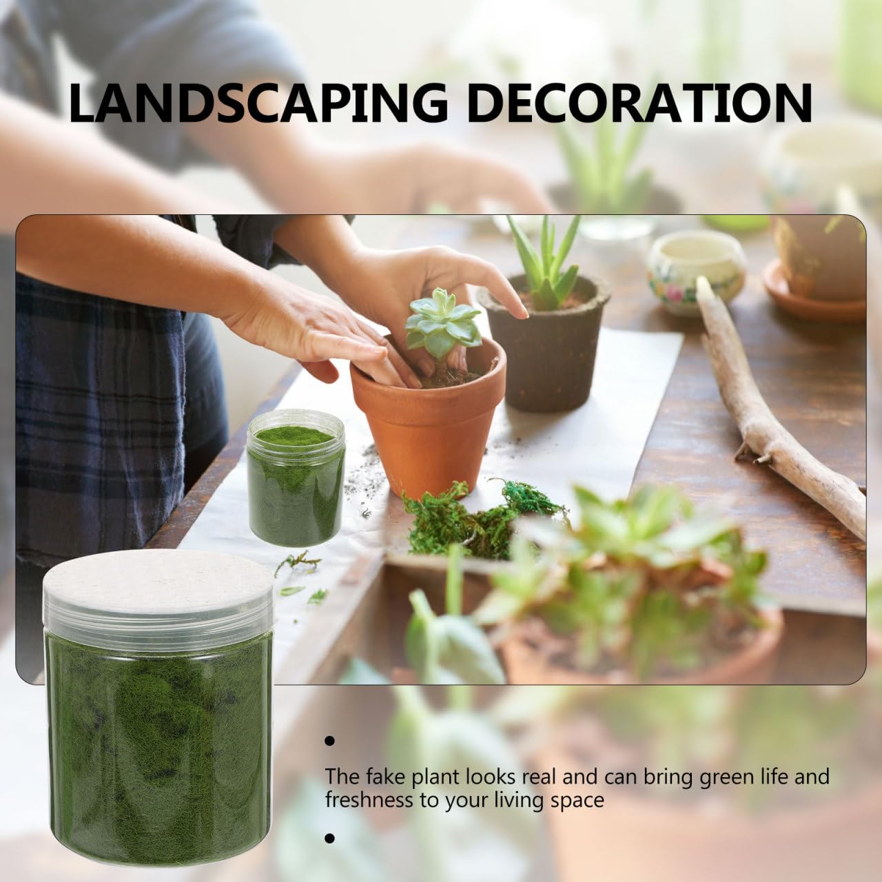 FAVOMOTO Static Grass Powder, Artificial Plants Static Grass Mixed Model Sward Moss Powder Turf Diorama Supplies Fake Sward Miniature Landscape Scenery for DIY Craft Decor
