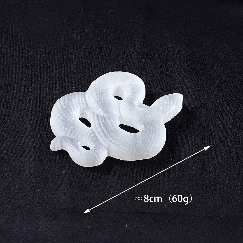TEAMWILL 1PC Natural Selenite Snake Skull Carved Quartz Crystal Skull Reiki Healing