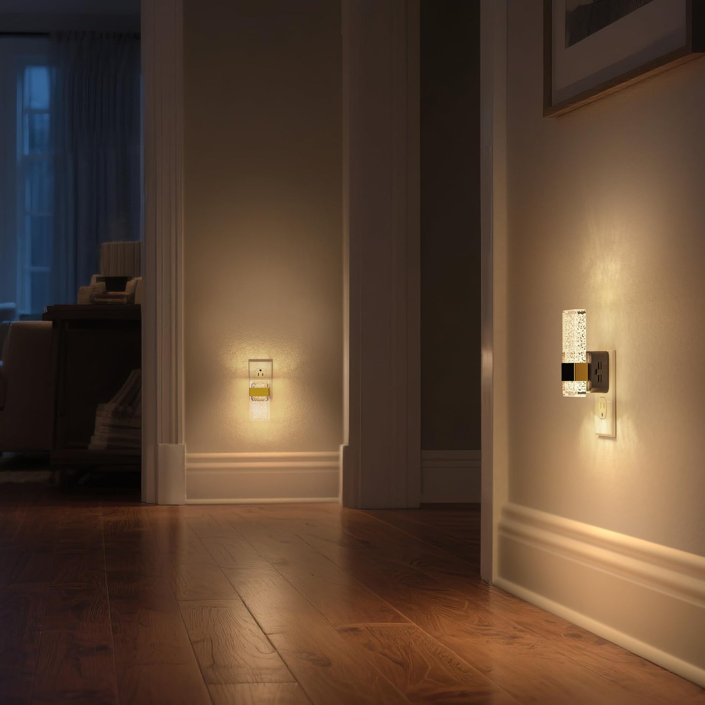 DORESshop LED Night Lights Plug Into Wall, 0-100LM Dimmable Nightlight, Bubble Decorative Night Light with Dusk-to-Dawn Sensor, Wall Sconce-Style Design Nightlights for Bathroom, Hallway,Stairway,Gift