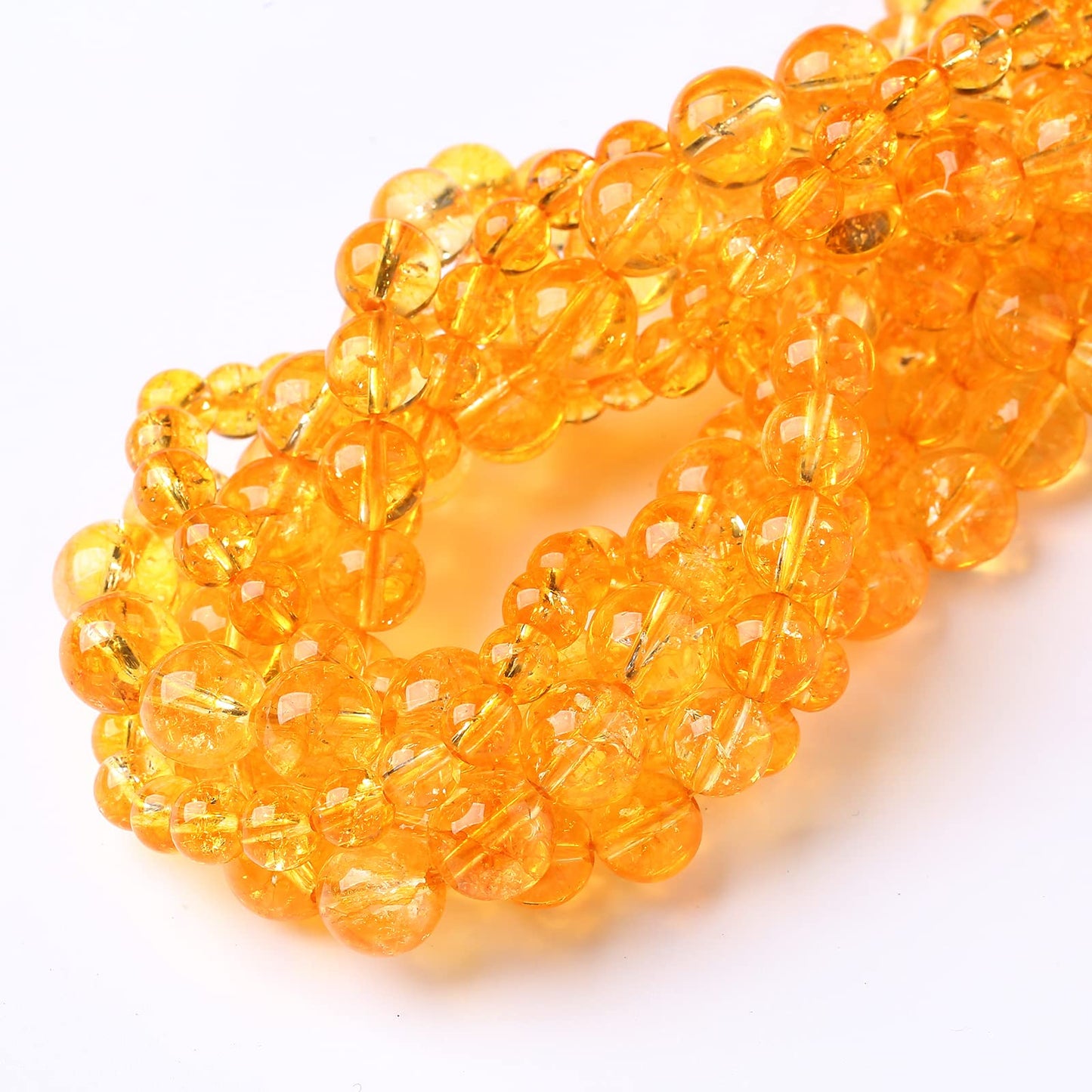 45PCS 8MM Beads Natural Citrine Stone Round Loose Beads Gemstones for Jewelry Making DIY 15Inches Gemstones for Jewelry Making DIY 15Inches