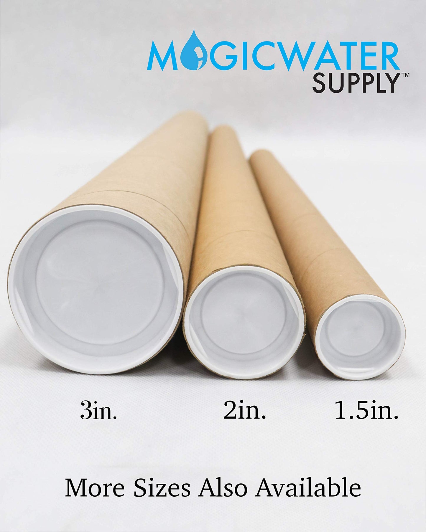 MagicWater Supply Mailing Tube - 2 in x 15 in - Kraft - 12 Pack - for Shipping and Storage of Posters, Arts, Crafts, and Documents