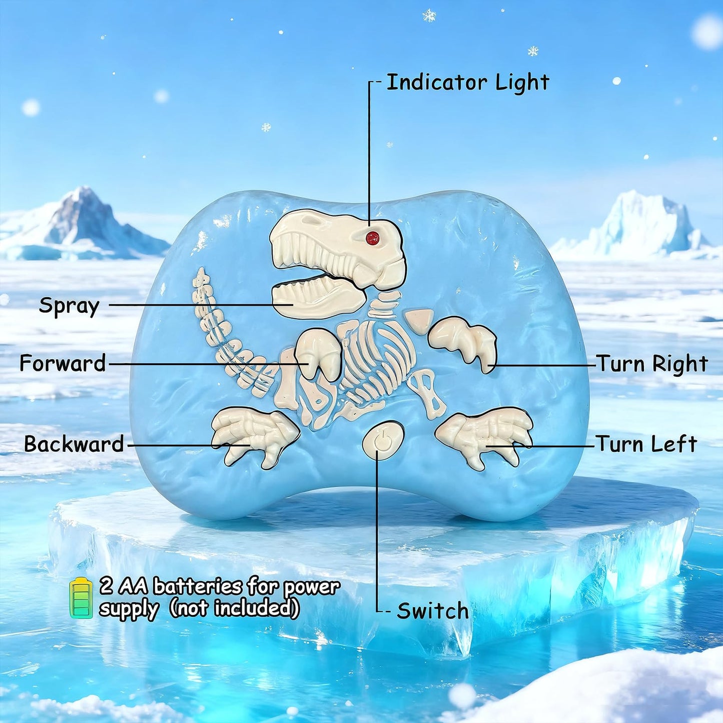 TALGIC Remote Control Dragon, Dragon for Kids with Spraying, Roaring, Swaying Head, Wings, Light-Up Interactive Robot Dinosaur Toys for Boys and Girls, Blue