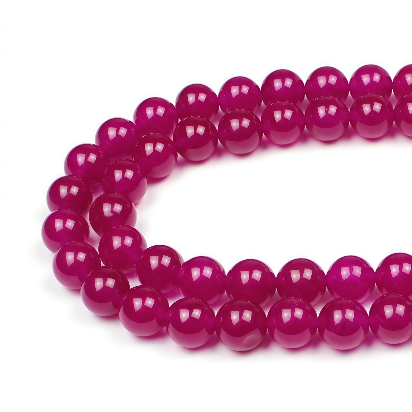 MJDCB Natural Rose Red Jade Round Loose Beads for Jewelry Making DIY Bracelet Necklac (6mm)