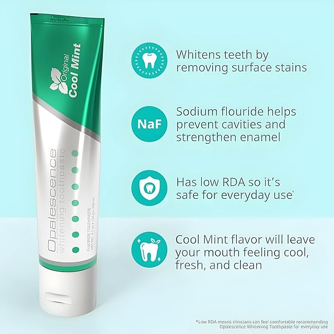 Opalescence Whitening Bundle - Opalescence Go 10% Hydrogen Peroxide Prefilled Whitening Trays and Whitening Toothpaste - Mint Flavor 5194-5166