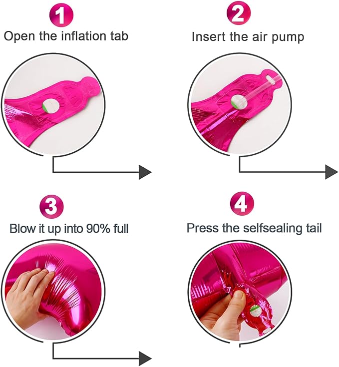 Hot Pink Number 6 Balloon 40 Inch, 6th Birthday Party Decorations for Children, Giant 6 Foil Balloon for Party Supplies