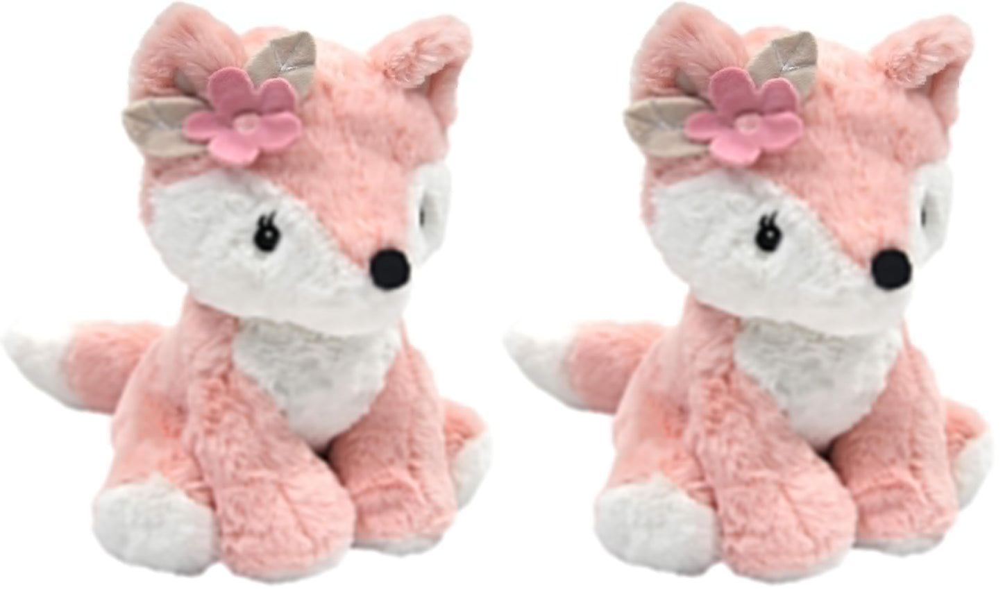 Lambs & Ivy Friendship Tree Plush Pink Woodland Fox Stuffed Animal Toy - Autumn (Pack of 2)