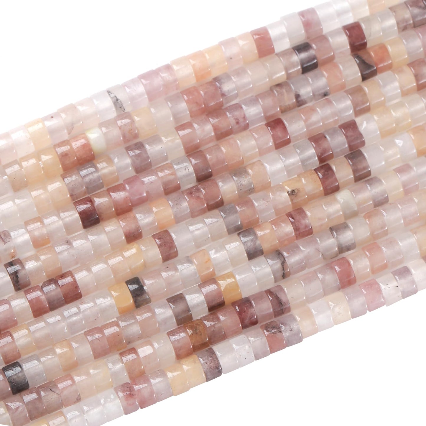 150pcs 2x4mm Natural Violet jades Stone Tube Shape Beads Loose Flat Round Cylinder Flat Spacer Green Stone Beads for Bracelet Earrings Jewelry Making