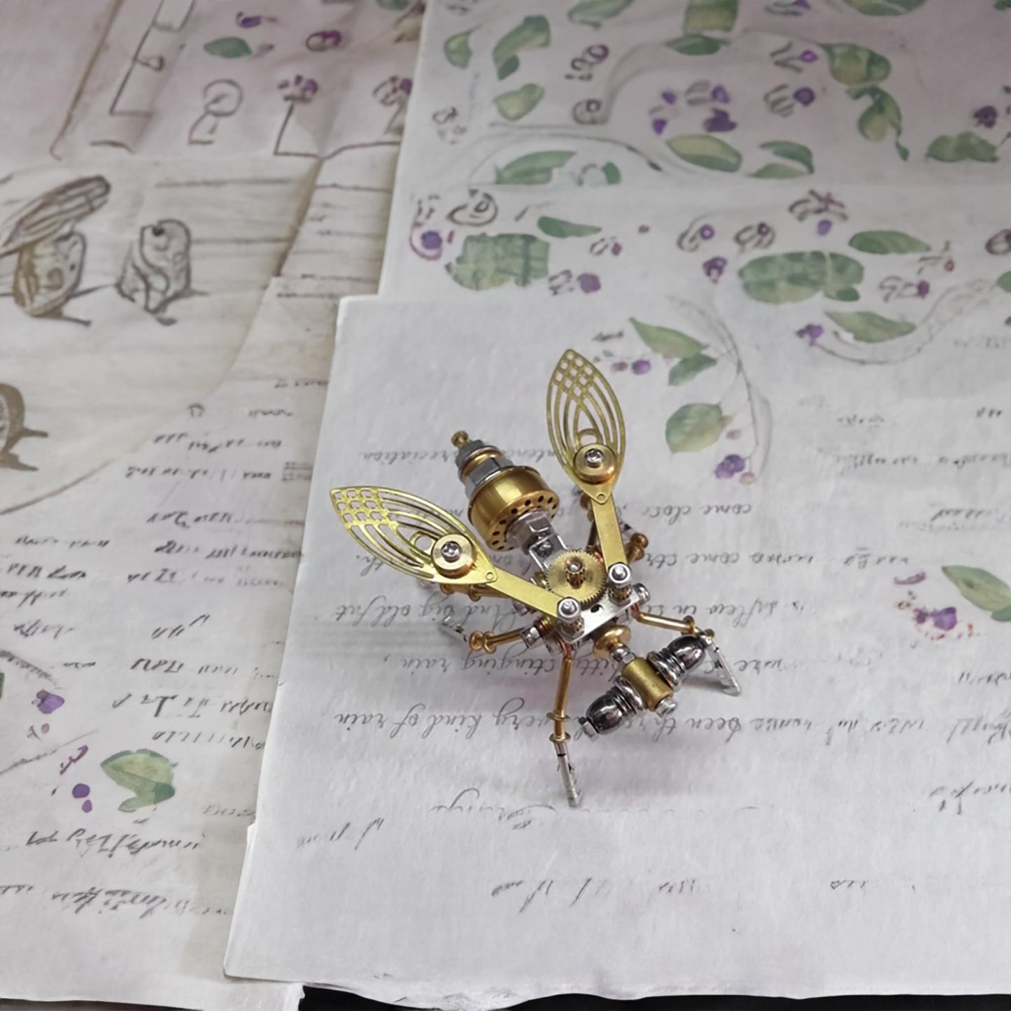 Steampunk Insect Bug Sculpture Mechanical 3D Puzzle Kits for Adults, Making kit DIY Projects Metal Building, Ideas for Birthday(Drosophila melanogaster)