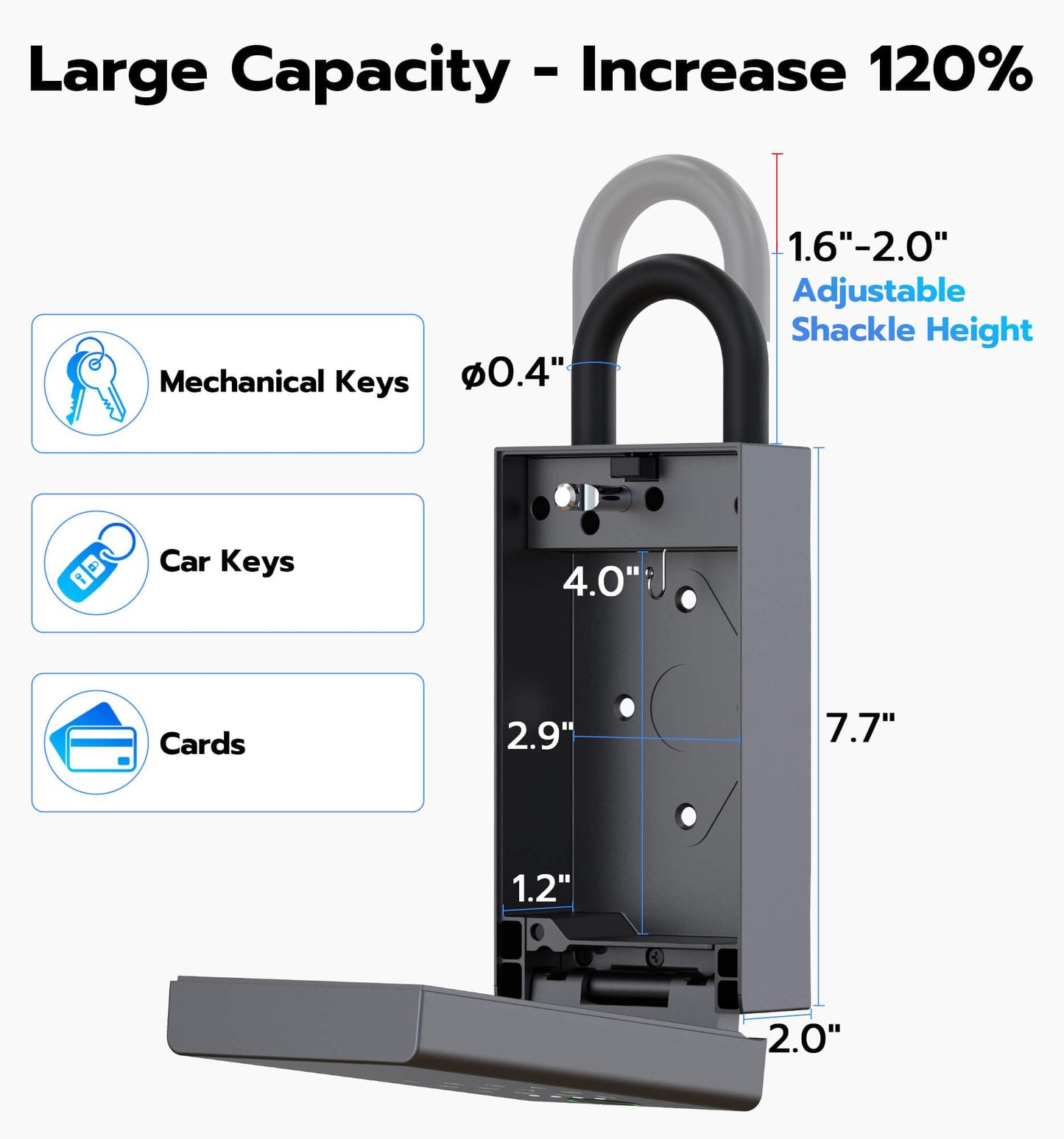 Anweller Lock Box for Keys with Code, Fingerprint Smart Bluetooth Key Hider, Outdoor Waterproof Combination Lockbox for Realtor, Hosts, Keys Safe Storage, Hide a Key, Wall Mount & Door Hanging