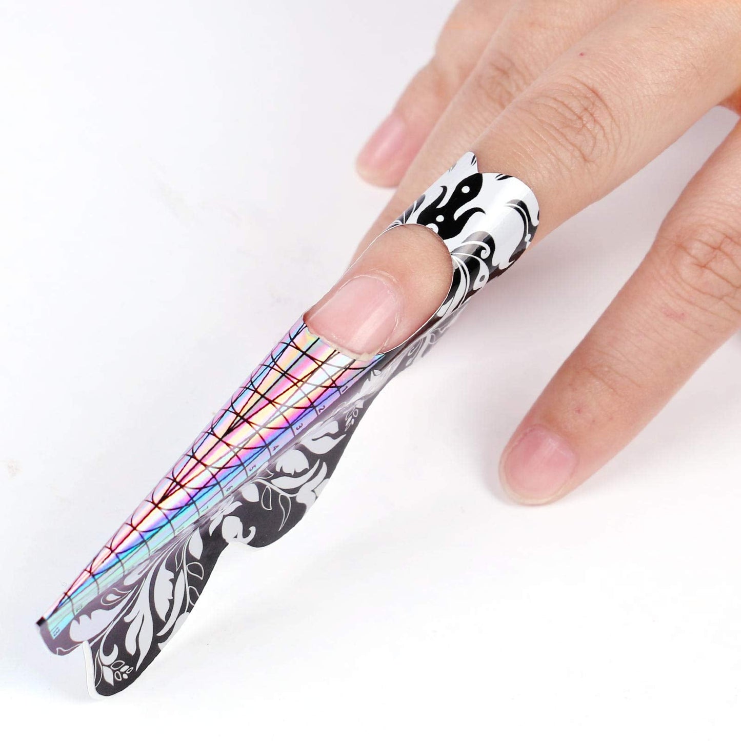 DouborQ 500PCS Acrylic Nail Forms,Nail Extension Tips,Nail Forms for Acrylic Nails,Acrylic Nail UV Gel Nail Forms Guide Stickers Nail Art Equipment for Salon