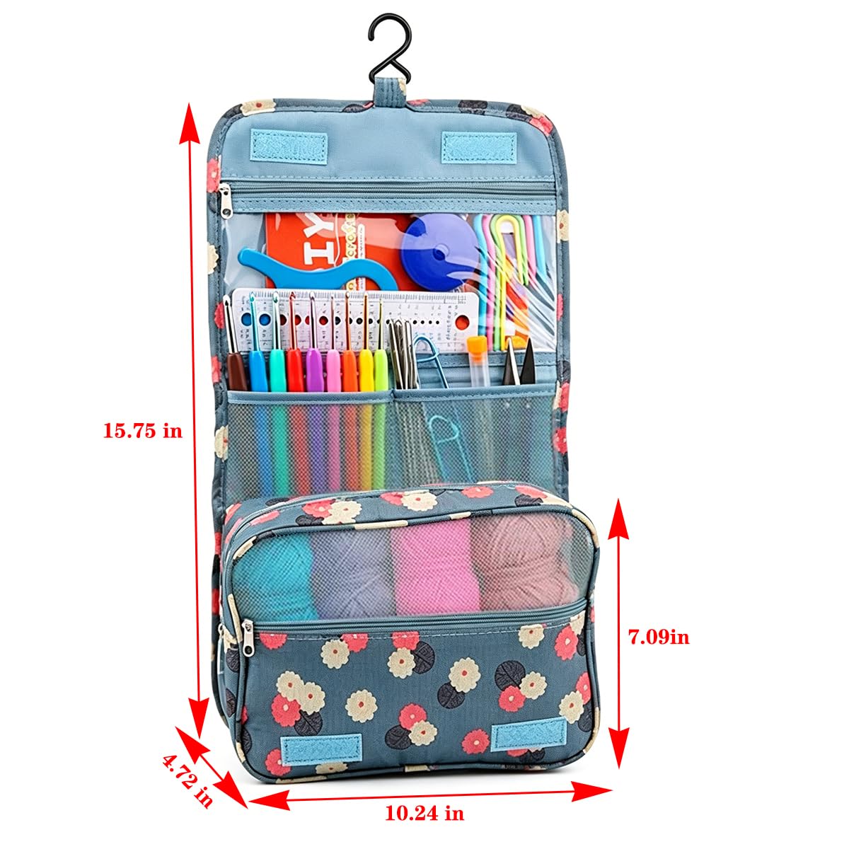 Hntess 118Pcs Crochet Kit for Beginners, Premium Knitting & Crochet Supplies Set with 12 Yarn Spools, 21 Crochet Hooks, 6 Sewing Needles & Storage Case, Complete Starter Crochet Kit for Adults Kids