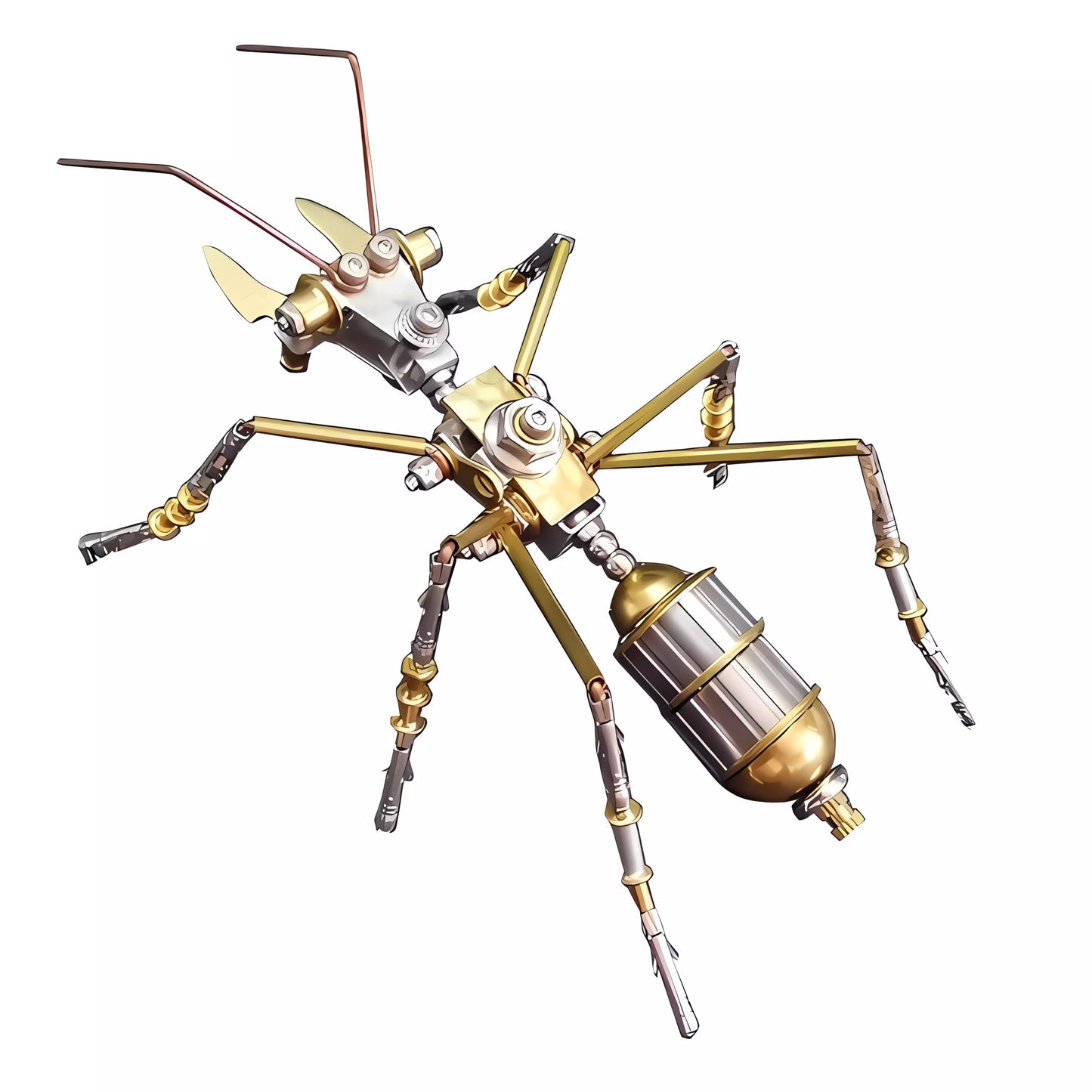 3D Steampunk Mechanical Insect Puzzle Kit - DIY Metal Assembly Model for Adults, Unique Retro Brass Sculpture Craft for Home Office Decoration (Ant B)