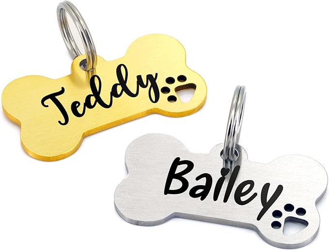 Ultra Joys Personalized Dog Tags - Engraved Pet ID Tag, Rose Military Tag