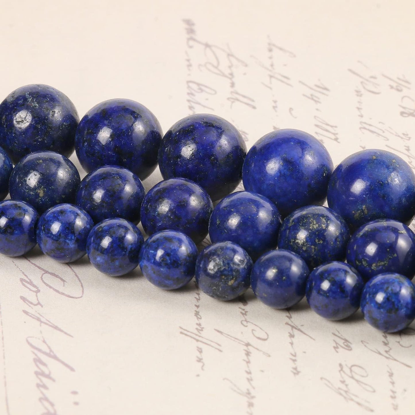 About 45pcs 8mm Stone Beads Lapis Lazuli Beads Crystal Gemstone for Jewelry Making, DIY Bracelet Necklace Blue Beads