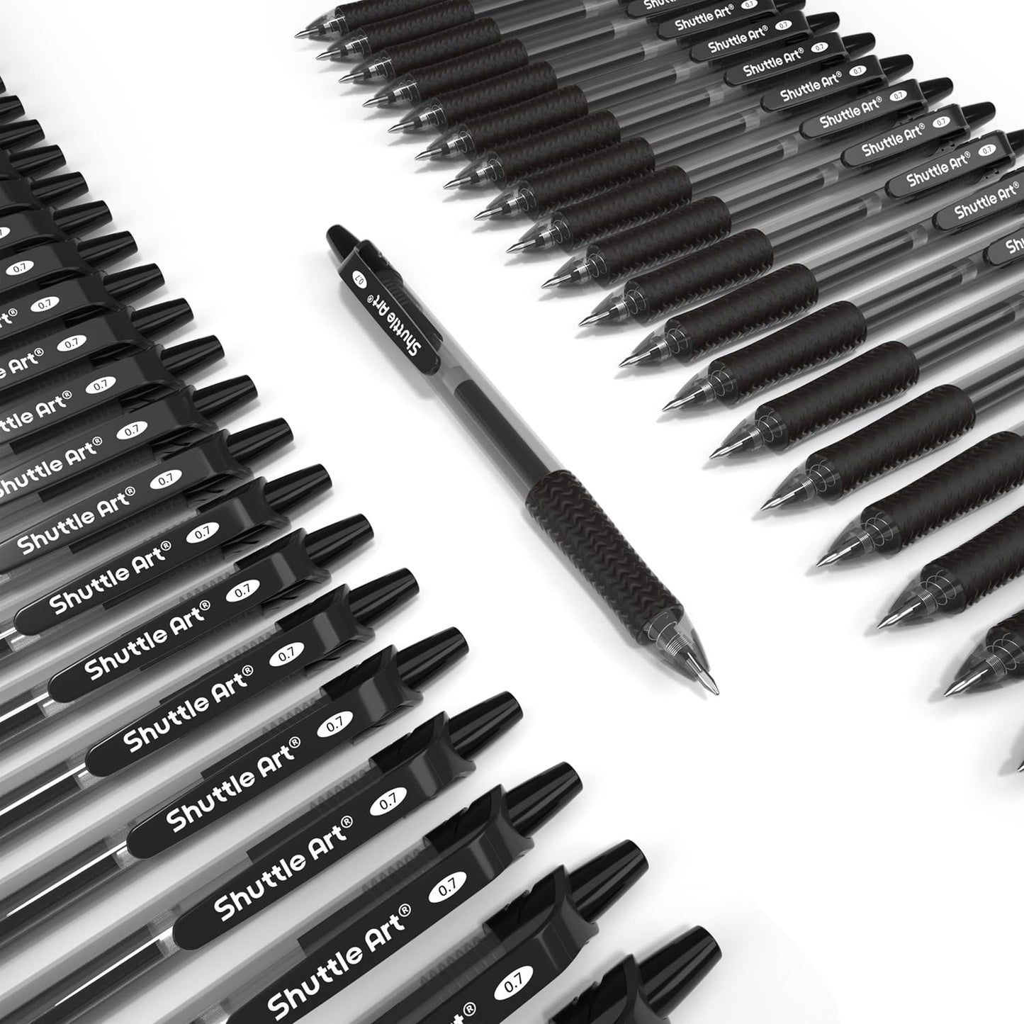 Shuttle Art Black Gel Pens, 70 Pack Retractable Medium Point Rollerball Gel Ink Pens Smooth Writing with Comfortable Grip for Office School Home Work