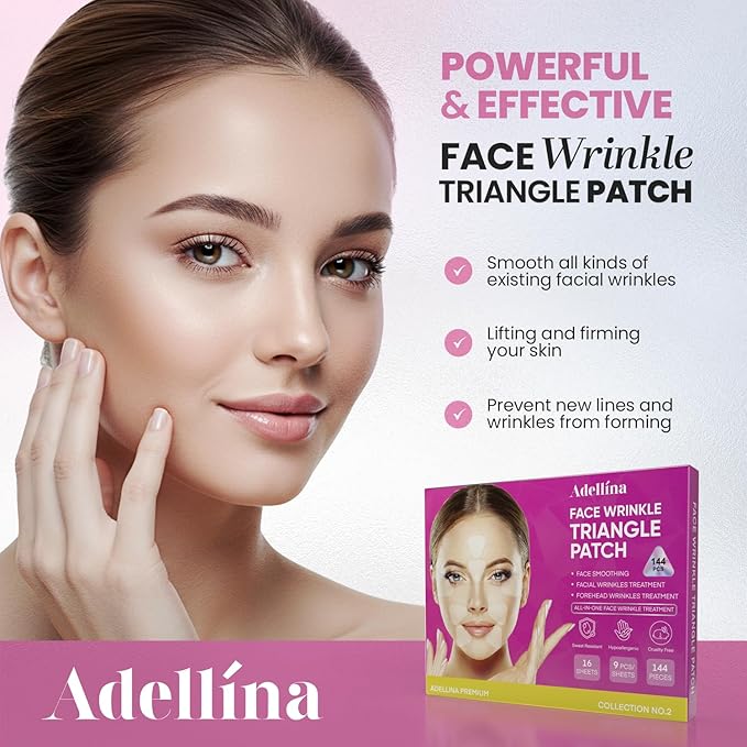 New Anti Facial Wrinkle Patches: Anti Wrinkle Patches Overnight - Smile Line Pathces - Facial Wrinkle Patche for Forehead, Smile Line, Under Eye ((1 Count (Pack of 144))
