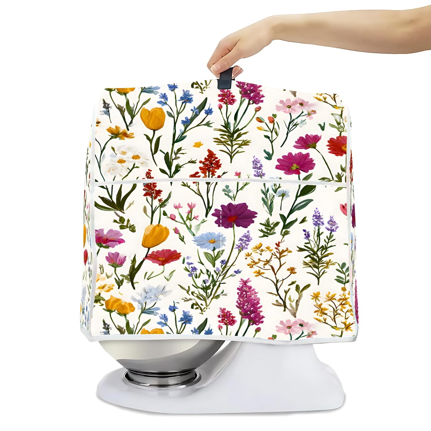 Mixer Dust Cover for 6-8 Qt Stand Mixer, Cloth Cover with 2 Storage Pockets for Stand Mixer Protective Covers Large for 6-8 Quart Mixer