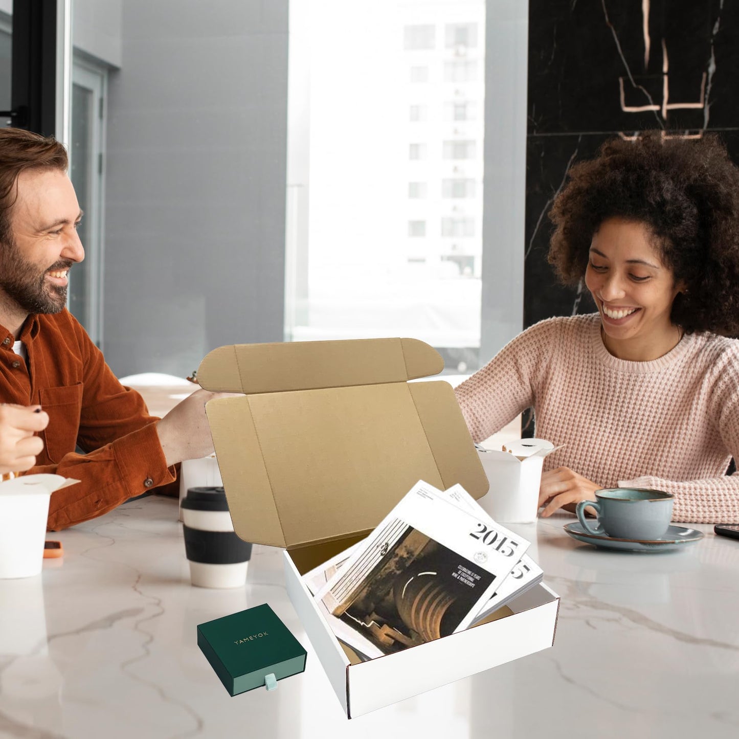 11x9.6x3 Inches White Shipping Boxes Set of 25，Cardboard Boxes Recyclable Corrugated Boxes Mailers for Small Business, Transporting, Packaging Storage Boxes and Craft Gifts Giving Products Box