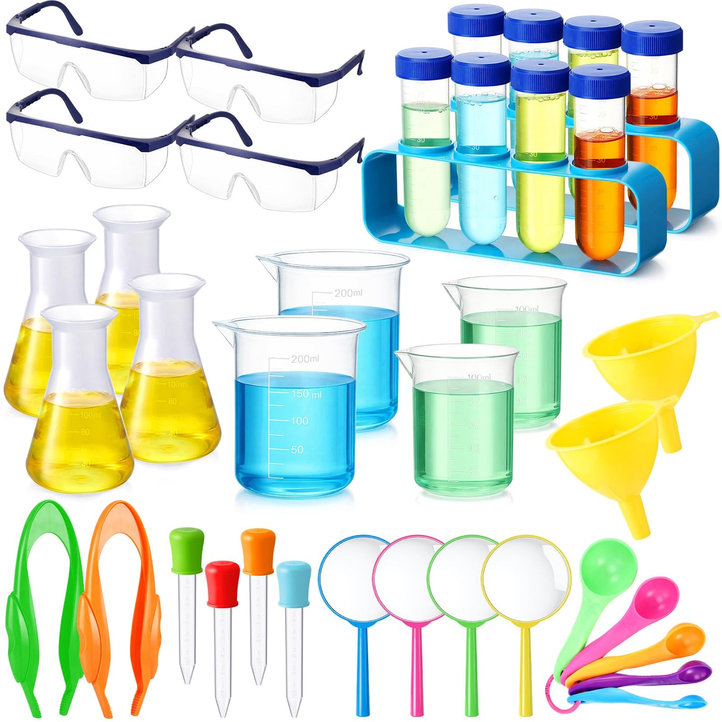 Copkim 39 Pcs Science Kits for Kids Educational Lab Science Experiments Early Learning Set Include Beakers and Test Tubes Droppers for Boys and Girls Birthday Party Gift