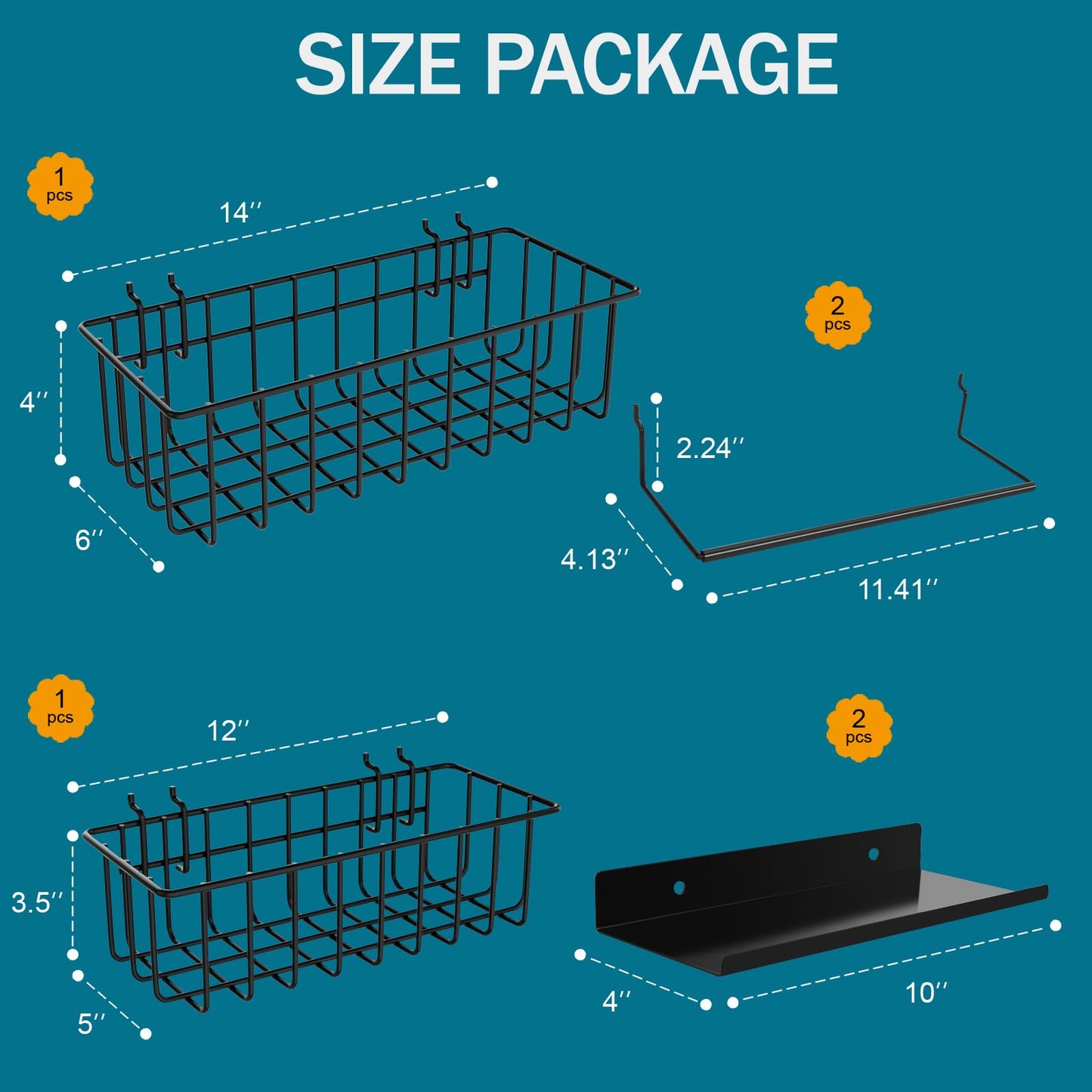 Daanxw Peg Board Accessories Kit,Pegboard Hooks Assortment with Bins,Cups,Wire Baskets,Paper Towel Holder Can be Used for Pegboard Garage Workbench Craft Room Organizing Tools (Transparent Cup+Box)