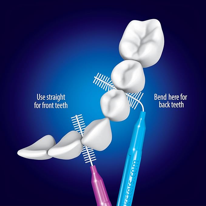 Piksters Interdental Brushes, 40 pk, Size 000, Interdental Tooth Brush for Extremely Tight and Fine Teeth Gaps, Gum Soft Bristles for Plaque Removal, Safe for Braces